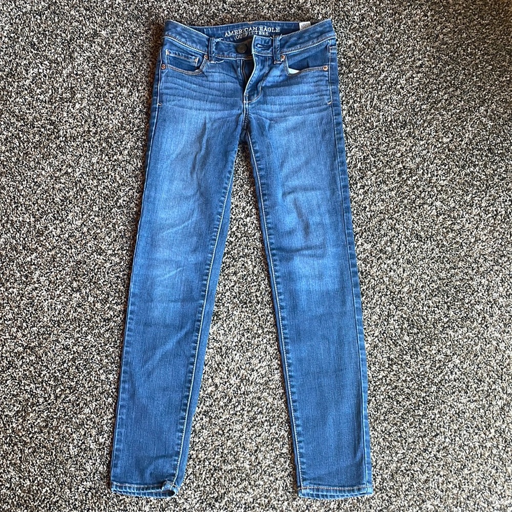 American Eagle Size 0 Blue Skinny Jeans
